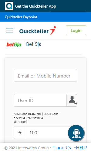 Bet9ja Quickteller payment
