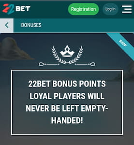 22Bet Bonus Points