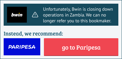 Paripesa offers an Alternative to Bwin Zambia after the bookie closed down operations in Zambia
